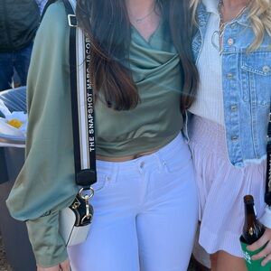 ASOS Green Long Sleeve Blouse